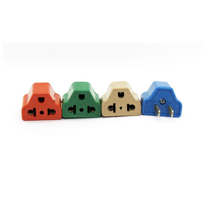ADAPTADOR UNIVERSAL PLANO 16A 250V COLORES PVC X 2 UNID