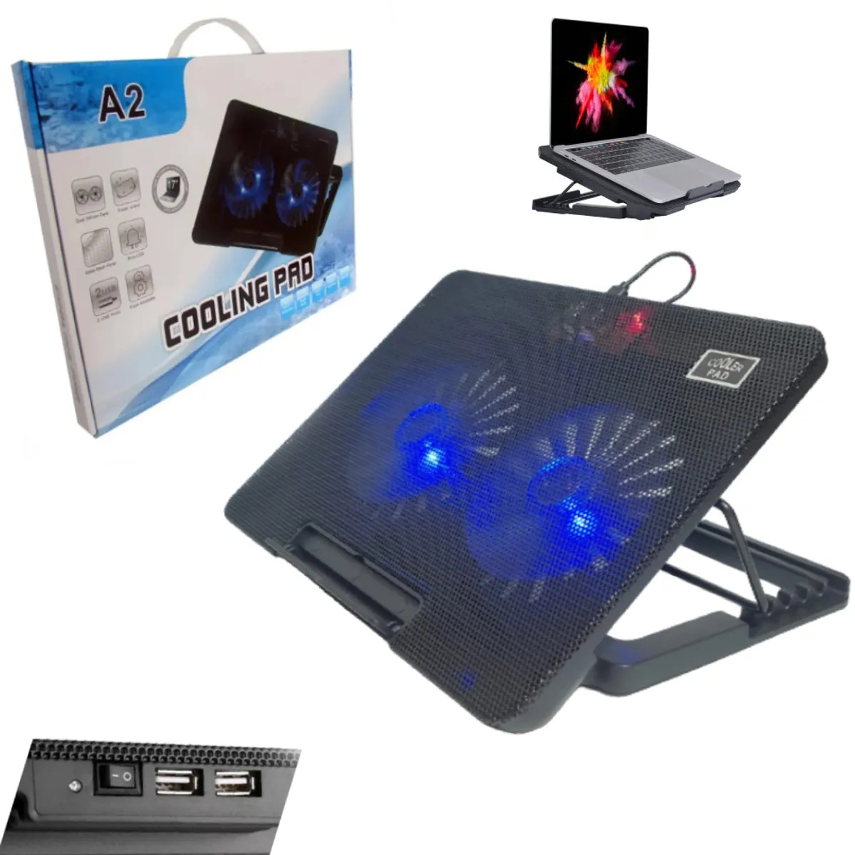 COOLING PAD PARA LAPTO 17" 2 VENTILADOR