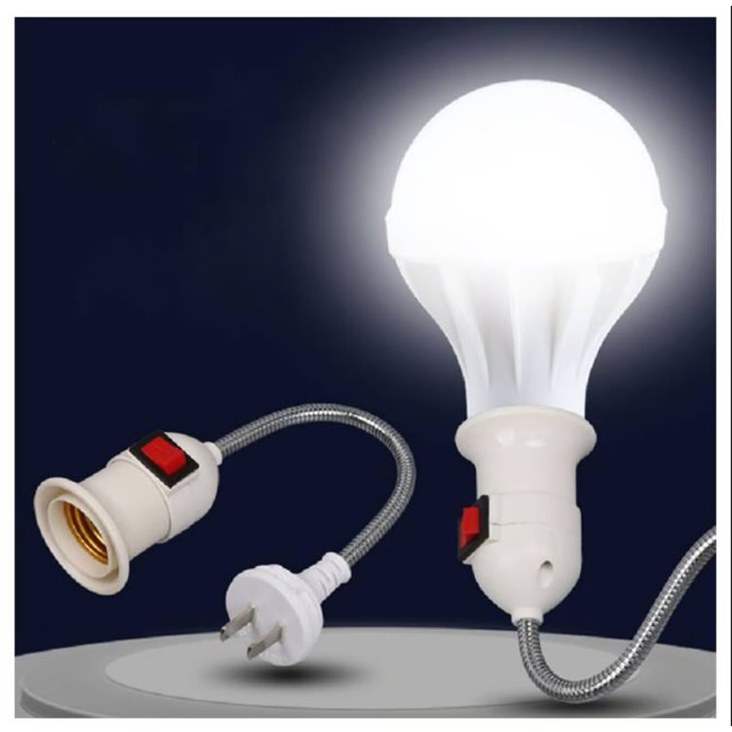 ENCHUFE CON SOCKET E27 CON INTERRUPTOR FLEXIBLE