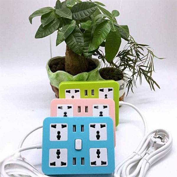 EXTENSION CUADRADA UNIVERSAL 4 + USB 4- 2M
