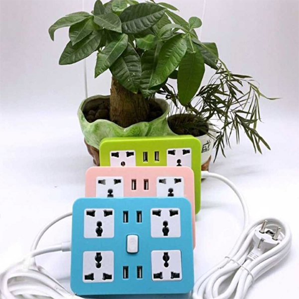 EXTENSION CUADRADA UNIVERSAL 4 + USB 4- 2M