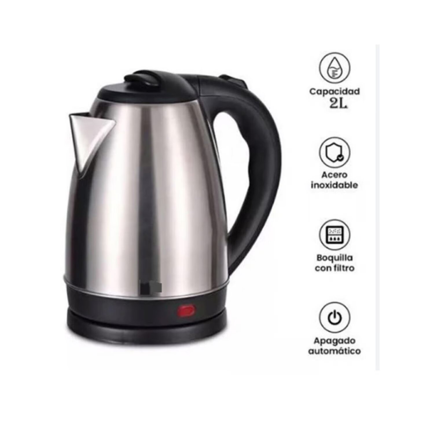 HERVIDOR ELECTRICO JARRA DE  2 LITROS ACERO INOXIDABLE 1500W