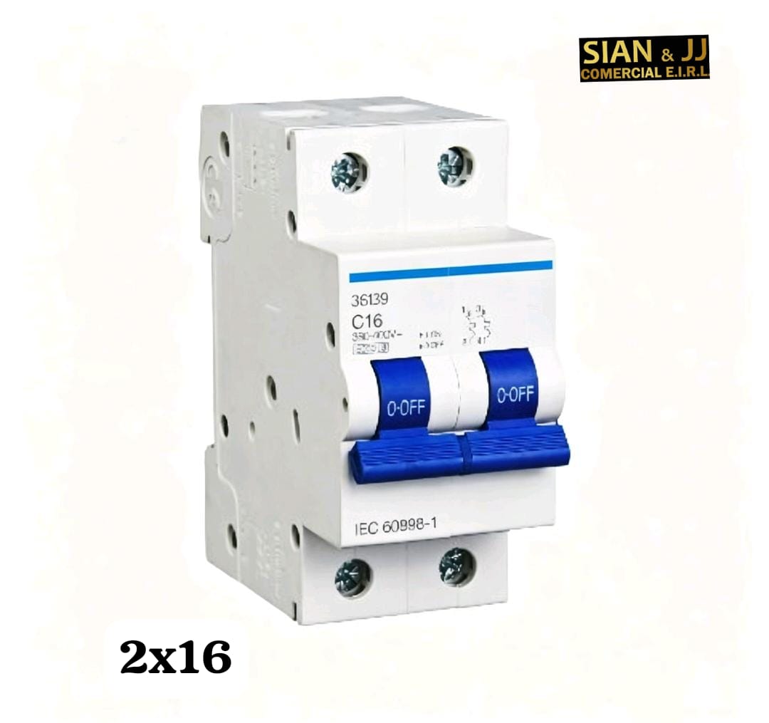 INTERRUPTOR TERMOMAGNETICO  2X16AMP 220V /415V MARCA CELUX