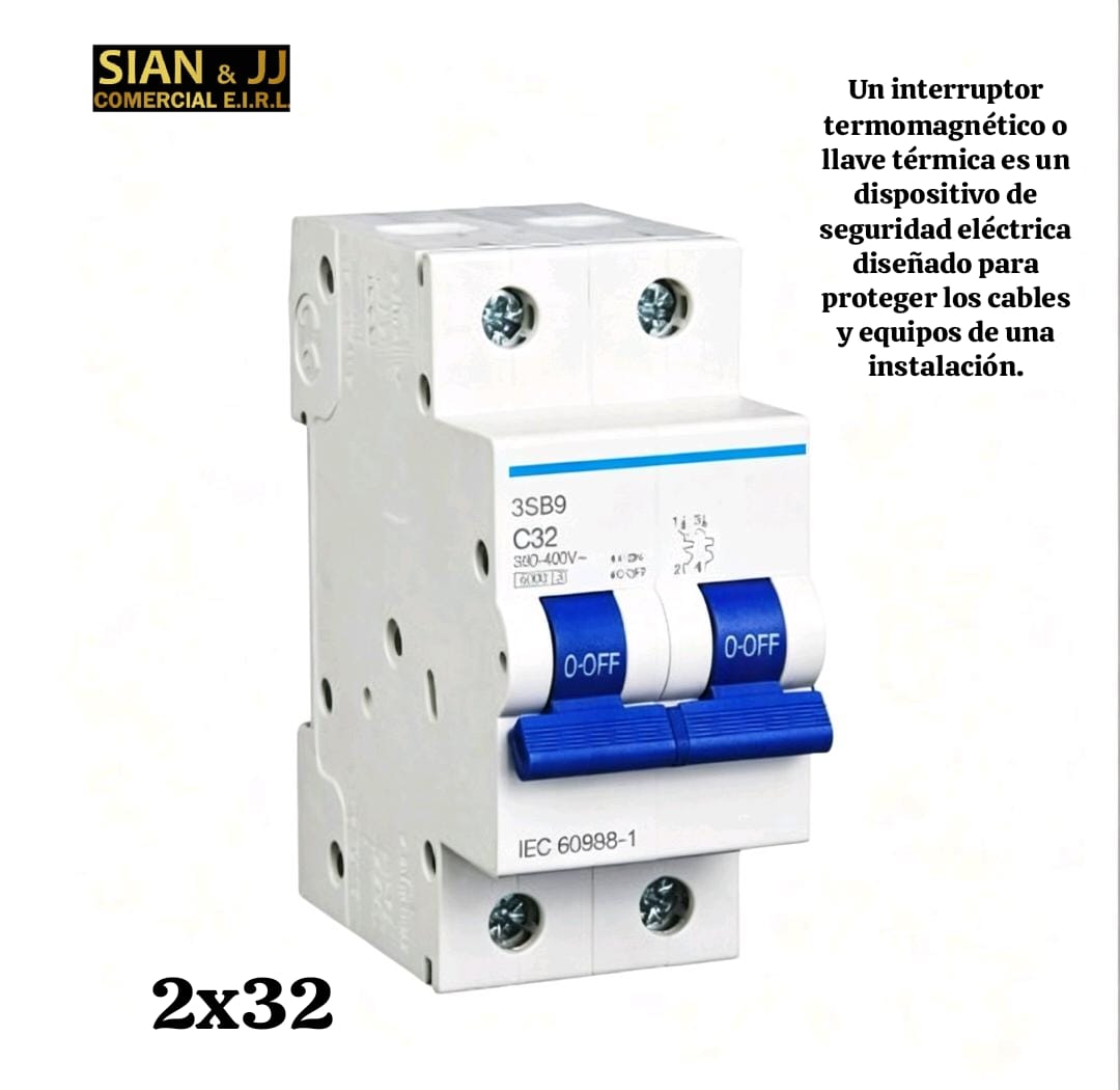 INTERRUPTOR TERMOMAGNETICO  2X32AMP 220V /415V MARCA CELUX