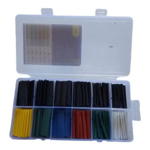 MANGA TERMOCONTRAIBLE  KIT DE 8  MEDIDAS  EN CAJA ORGANIZADORA (121piezas)