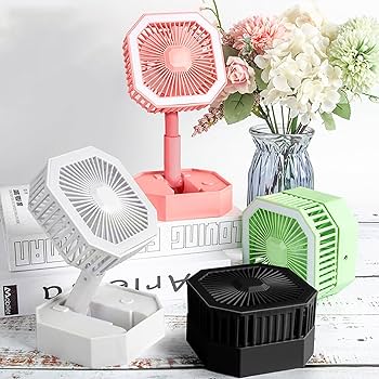 MINI VENTILADOR DE MESA CON LED RETRACTIL 4 COLORES