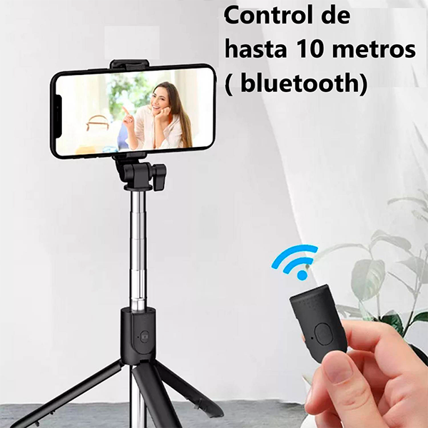 PALO SELFI INALAMBRICO NEGRO - ROSADO - BLANCO -  CELESTE