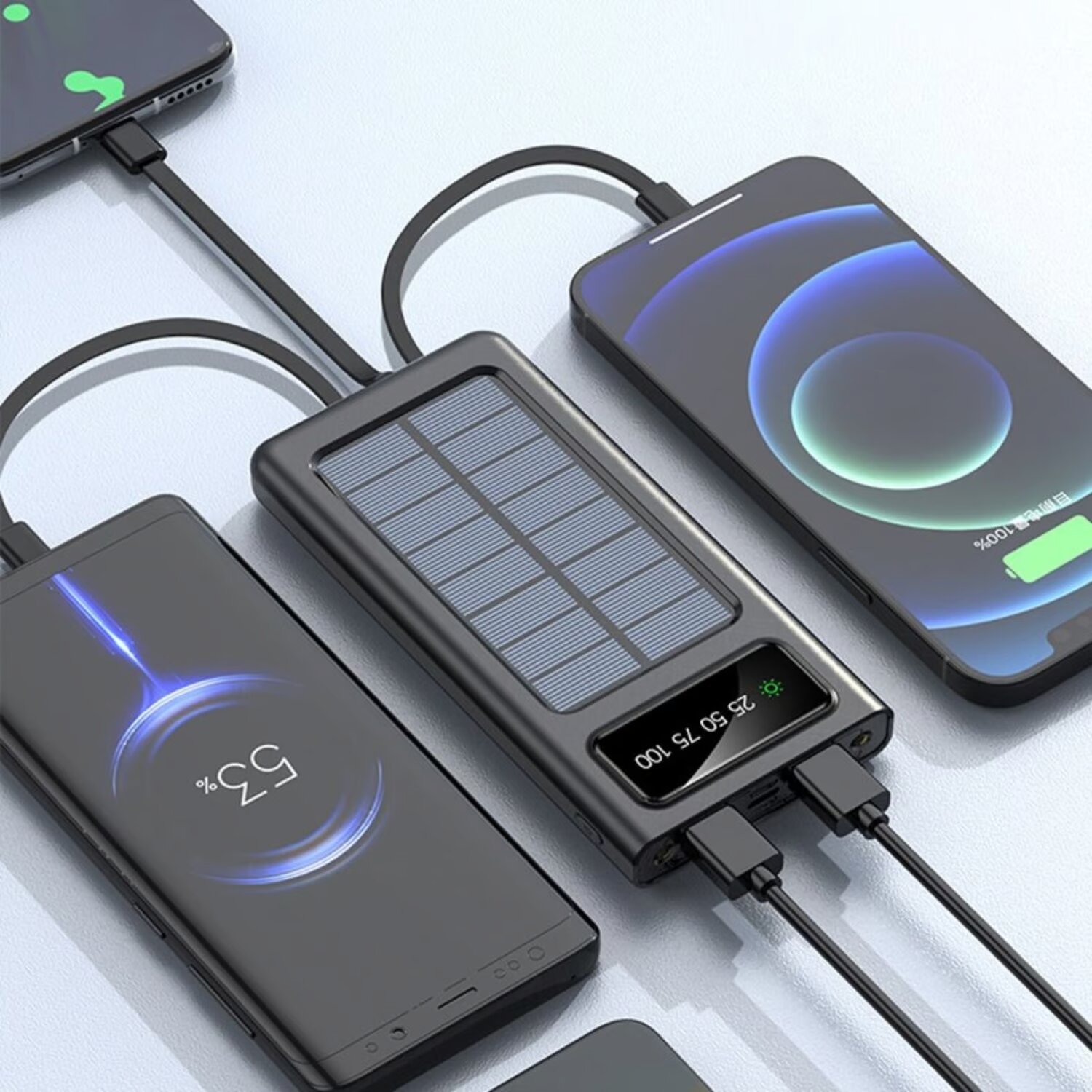 POWER BANK 10000MAH 4 USB -IPHONE -TYPO V8-TYPO C