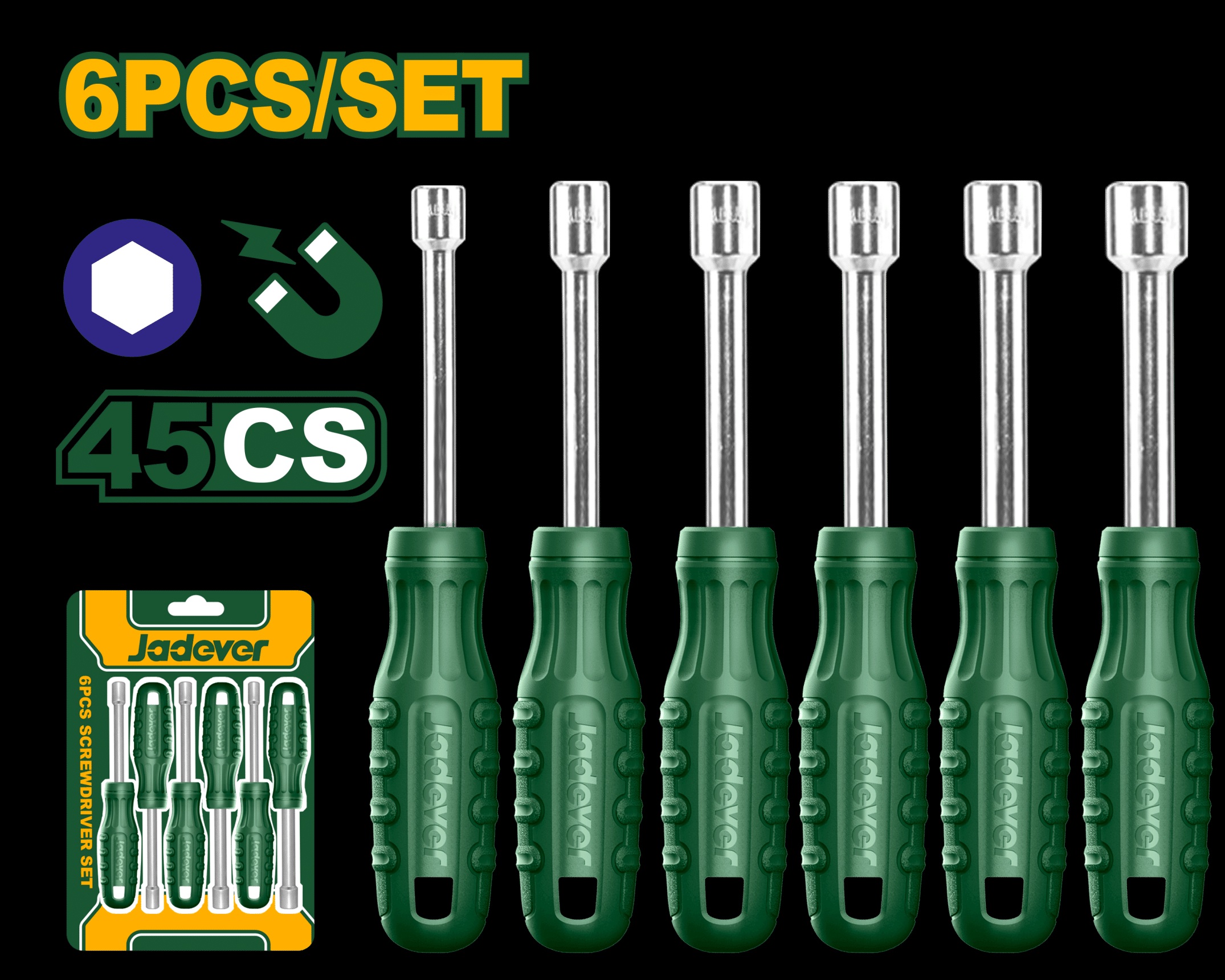 SET DE DESTORNILLADORES DE TUERCA 6PCS JADEVER