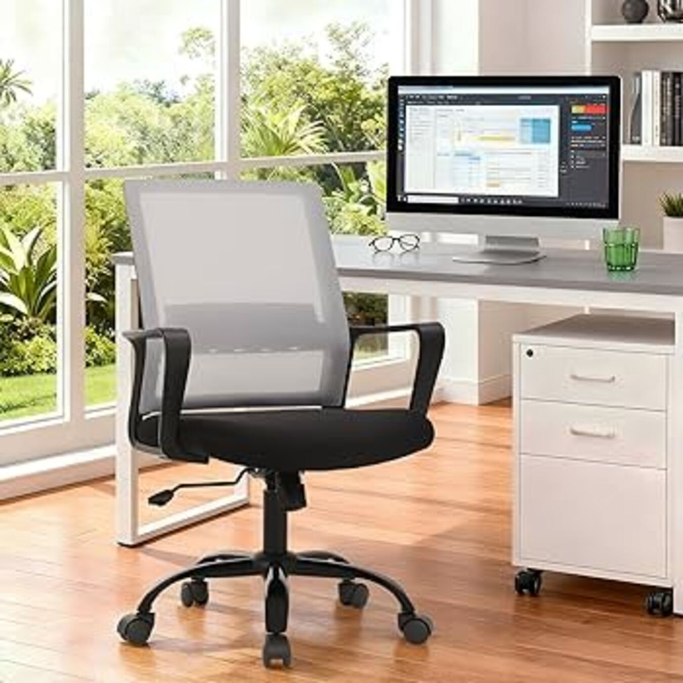 SILLA DE OFICINA ERGONOMICA NEGRO/BLANCO