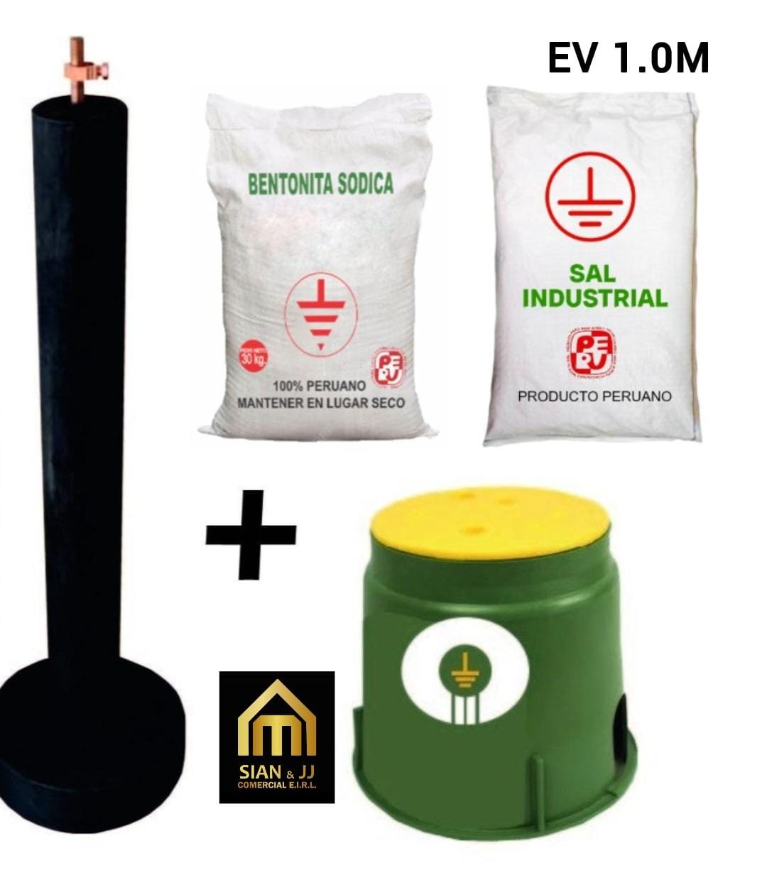 SISTEMA POZO A TIERRA ELECTRODO 3/4+ ADITIVOS + BOVEDA OHMPRIME  1.0M