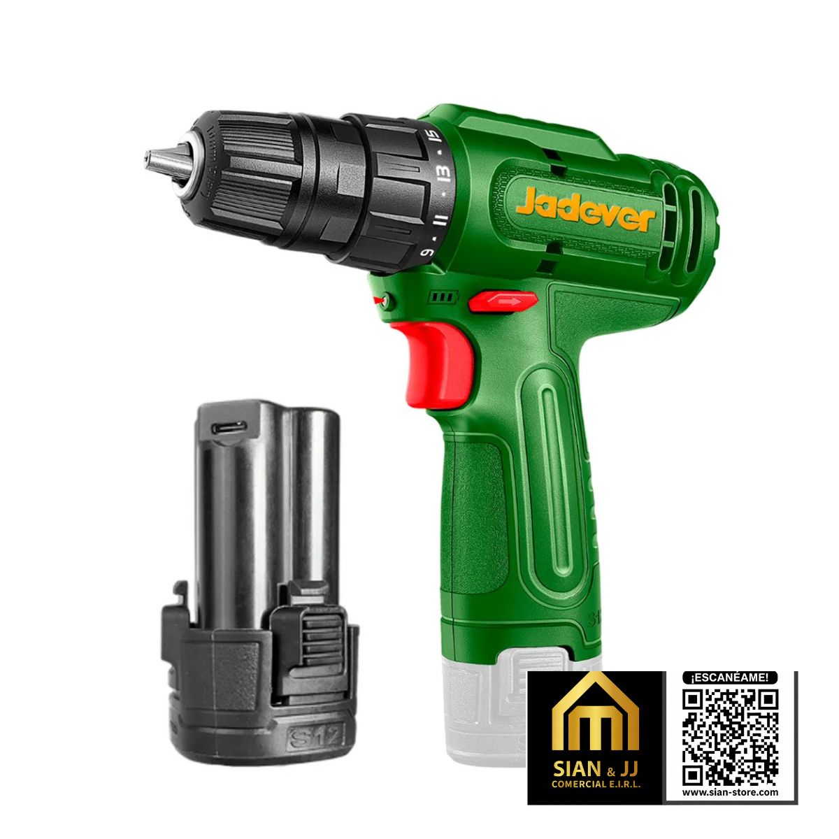 TALADRO ATORNILLADOR 12V 20NM -750RPM TIPOC JADEVER