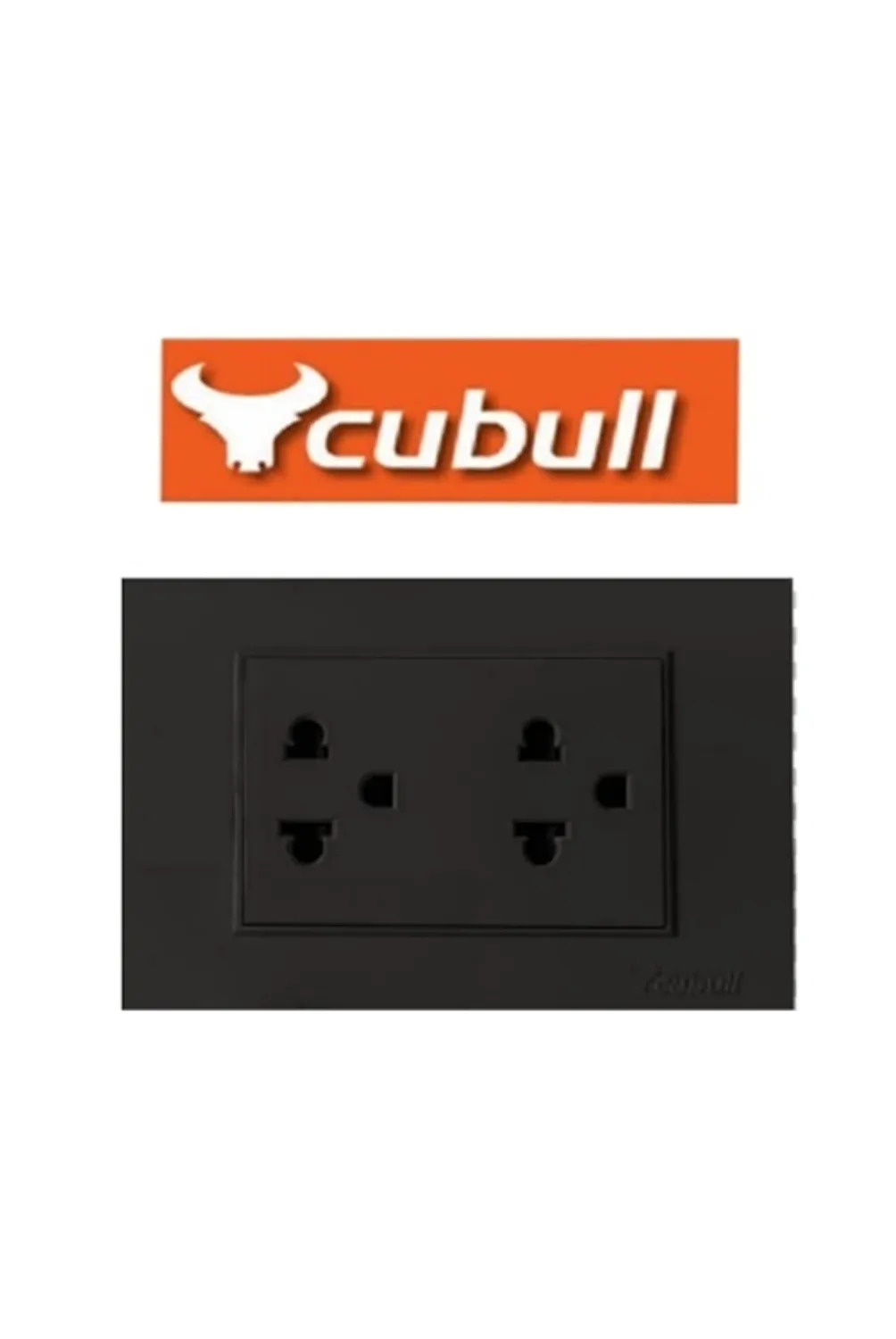 TOMACORRIENTE DOBLE CON TIERRA NEGRO MATE  16A-250V